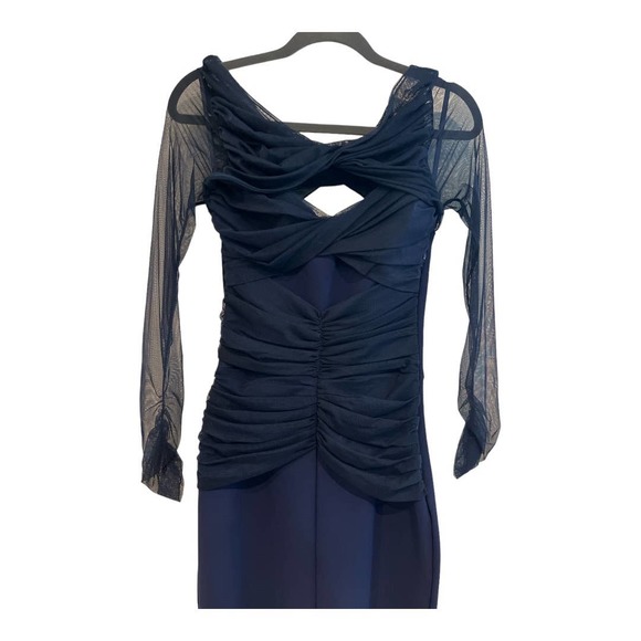 Chiara Boni Leitha Cutout Mixed Media Sheath Midi Dress, Size 4 - Picture 5 of 9